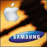 Apple and Samsung logos