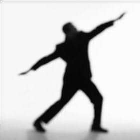 man stretched arms